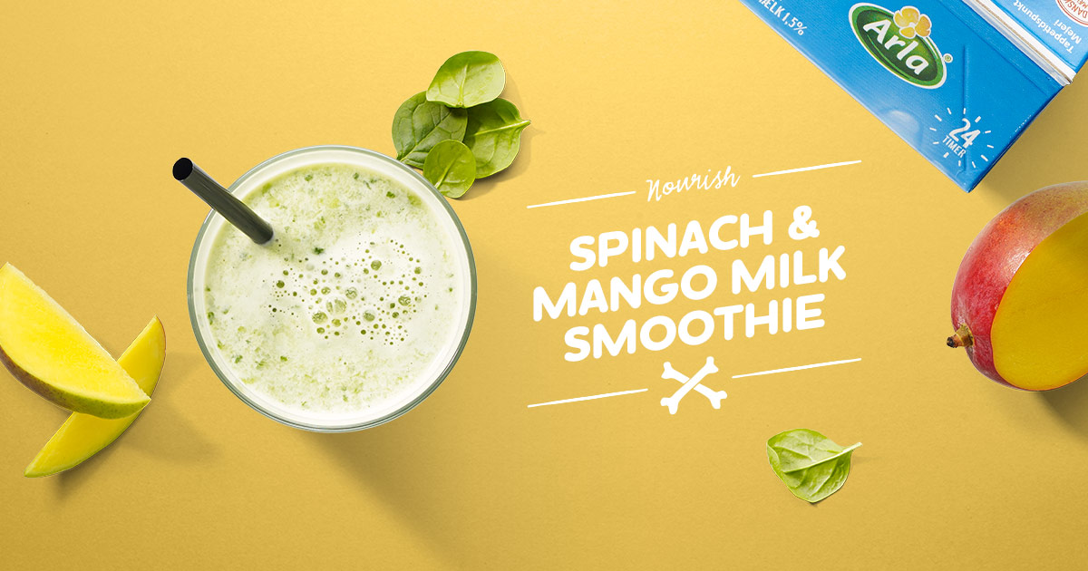 Spinach And Mango Milk Smoothie Arla 1307