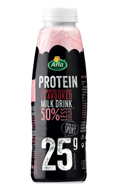 Arla Protein Arla Protein Arla Protein Strawberries Raspberry Flavoured Milk Drink With Less Sugar Arla